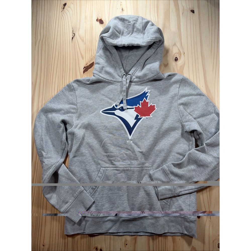 Toronto Blue Jays Fanatics Gray Pullover Hoodie Kangaroo Pocket Size Medium